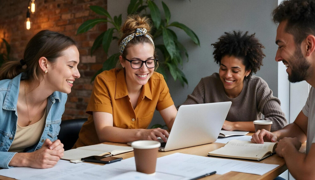 Young people on computer