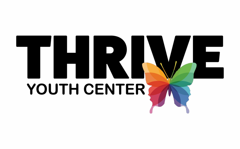 Thrive Youth Center Logo with Butterfly