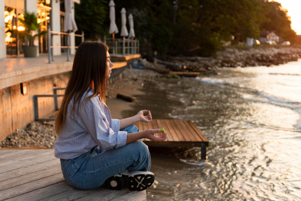 Woman meditating