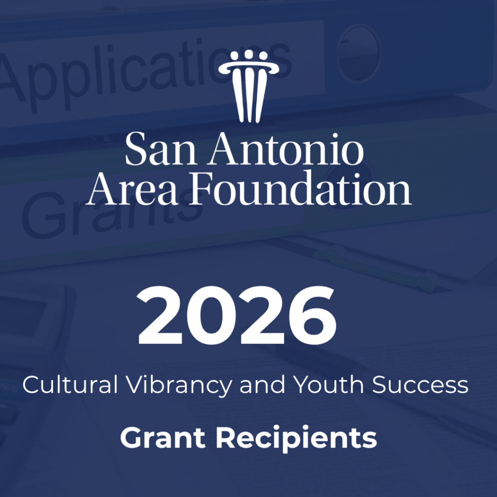Text on blue background 2026 Grant Recipients