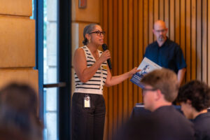 Jessica Lombard Speaking at event